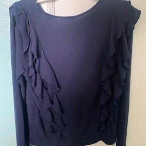Dark Blue Flowy Shirt